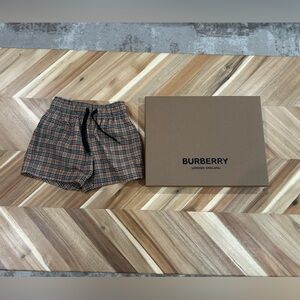 Burberry Beige and Black Plaid Shorts